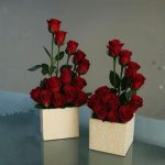 Arranged with 15 Red Roses and Leaves Breath in Box